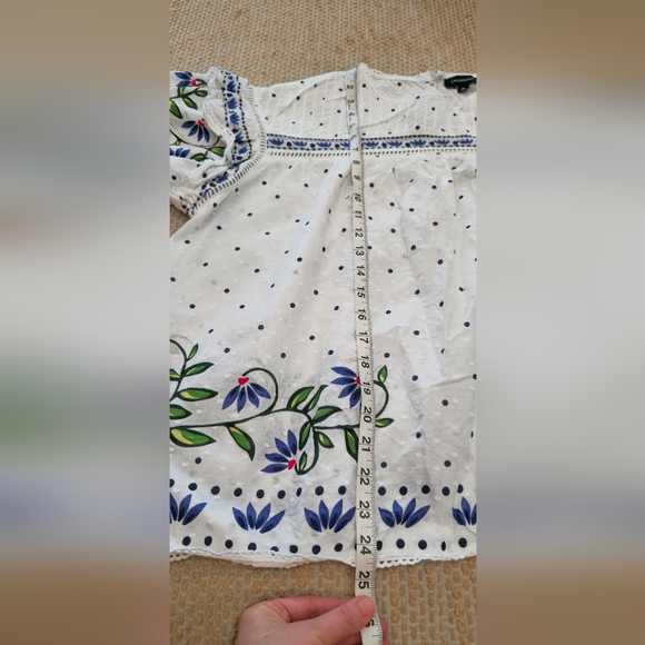 Calligraphie By Anthropology Women’s Top Blouse Xl  Flounce Sleeve - Picture 6 of 11